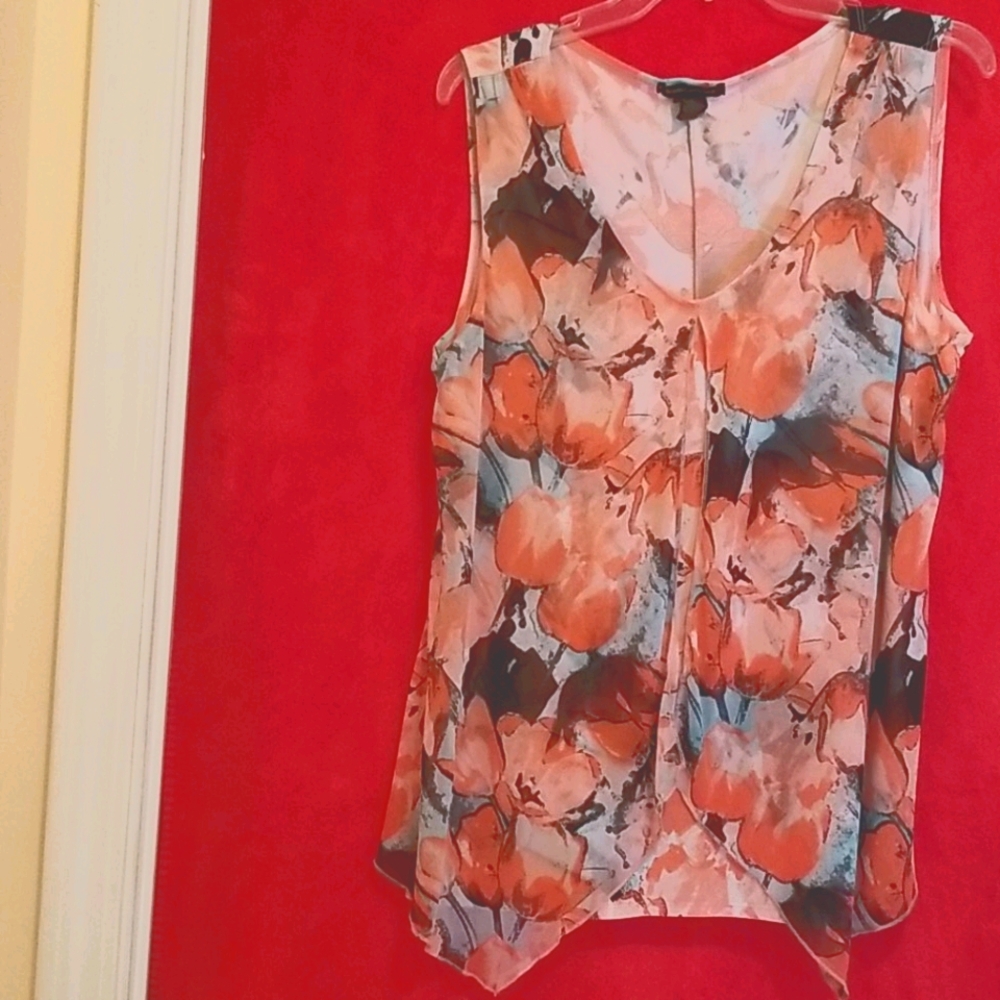 Short sleeve polyester tank top multi colored